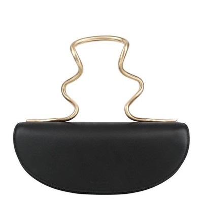 Cult Gaia Damen Tasche Tragetasche Schwarz Leder Ledertasche Handtasche Klein