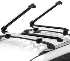 Lockable Ski Snowboard Racks Car Roof For 6 Pairs Skis4 Snowboards - Silver