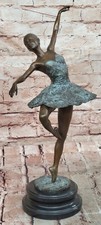 Unterzeichnet Milo Bronze Figur Ballerina Art Déco Jung Mädchen Skulptur Angebot