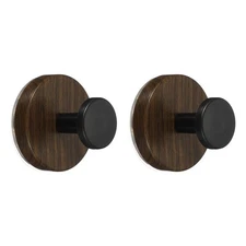 2Pcs Suction Cup Hooks, 11 lbs Towel Hooks for Bathroom, Black