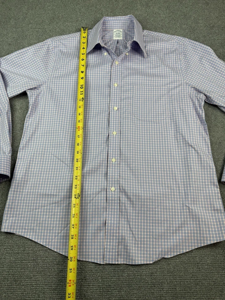 Camisa de vestir Brooks Brothers sin planchar 1818 ajuste regular para hombre 16-35 algodón/spandex Foto 4 de 4