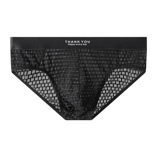 Atmungsaktiver Herren-Slip niedrige Taille Netz durchsichtig Unterwäsche mit U-Konvexbeutel - Bild 5 von 9