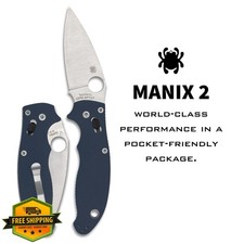 Spyderco Manix 2 G-10 Folding Knife CPM SPY27 Steel PlainEdge C101GPCBL2