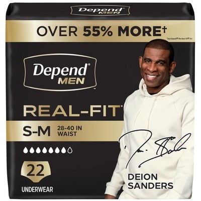 Real Fit Adult Diapers, Incontinence Underwear for Men, Disposable, Maximum A...