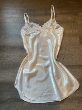 Dentelle Women's Vintage Ivory Satin Lace Slip Dress Medium Size M Regular Style
