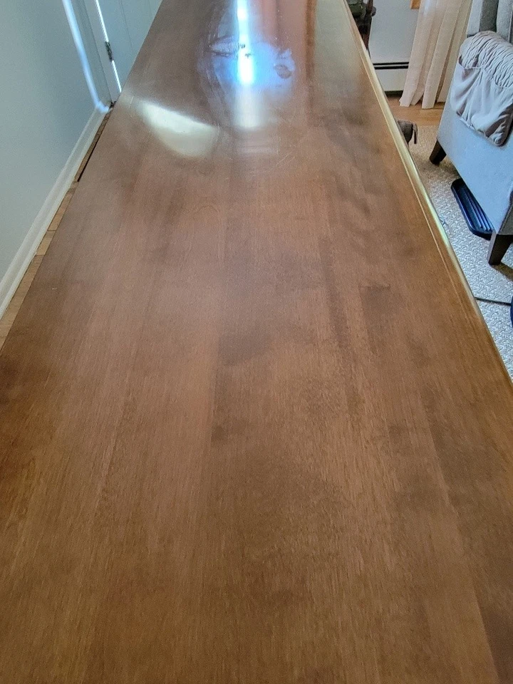 Ethan Allen heirloom ten drawer triple dresser nutmeg maple 65"wide  - Image 3 of 4