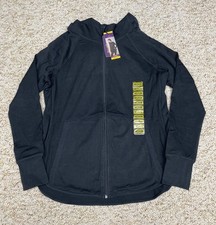 Tangerine Hoodie Jacket Women's size Medium Serene Active Full Zip Black