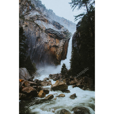 HD Waterfall Nature Landscape Wallpaper Mountain Forest Scenic Wall Art