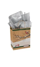 SSWBasics Medium Winter Bird Scene Paper Shopping Bags - Christmas Gift Bags