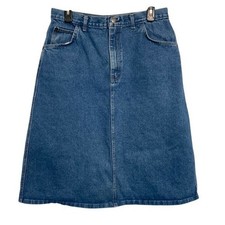 Vintage Cap Ferrat Denim Midi Skirt Blue Medium Wash Made in USA High Waisted M