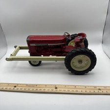 Vintage International Red Tractor 8 1/2 Inches Long Ertl Made In USA Vintage