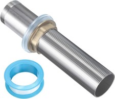 6" Faucet Mount Extension Shank Stainless Steel Threaded Pipe Lengthen Mounting