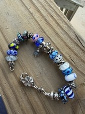 Trollbeads Bracelet With Blue And White Beads