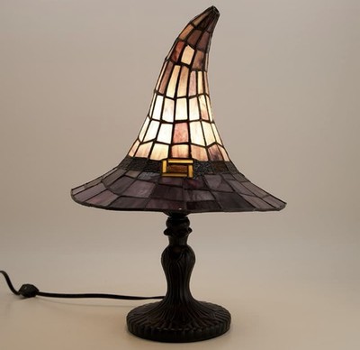 Cracker barrel 2026 STAINED GLASS WITCH HAT LAMP VIRAL HALLOWEEN DECOR