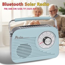 Portable Radios FM/AM/SW Bluetooth Rechargeable  Solar Panel Powered Xmas Gift