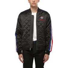 Konus Men's Quilted Satin Jacket in Black