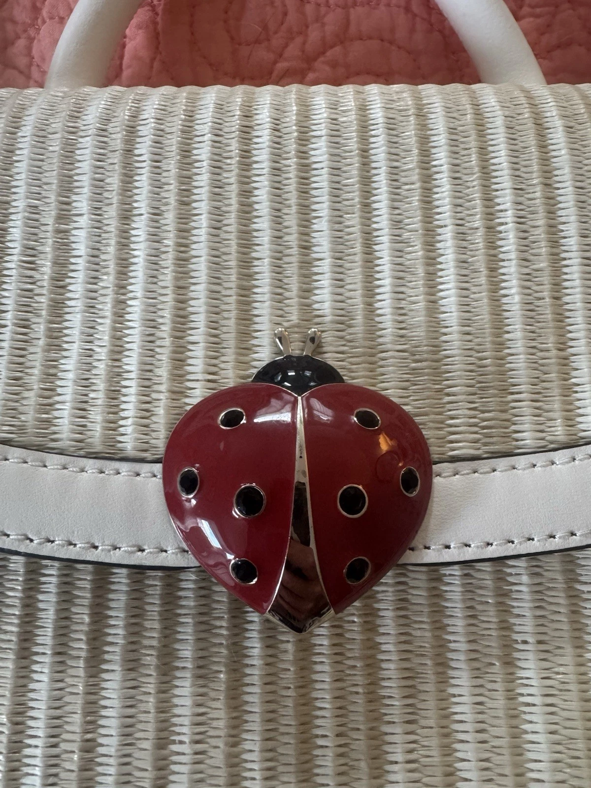 Kate Spade Dottie Puffy Top Handle Coccinella Tracolla (Naturale) Nuova con etichette (KA790)