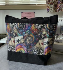 Shopping Bag Handmade and Reusable, Alice Wonderland Inspired, Multicolor