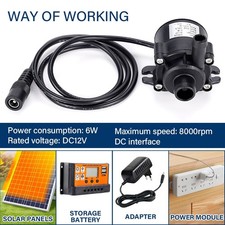 DC 12V Brushless Submersible Water Pump Mini Quiet Water Pump Pool Water Pump