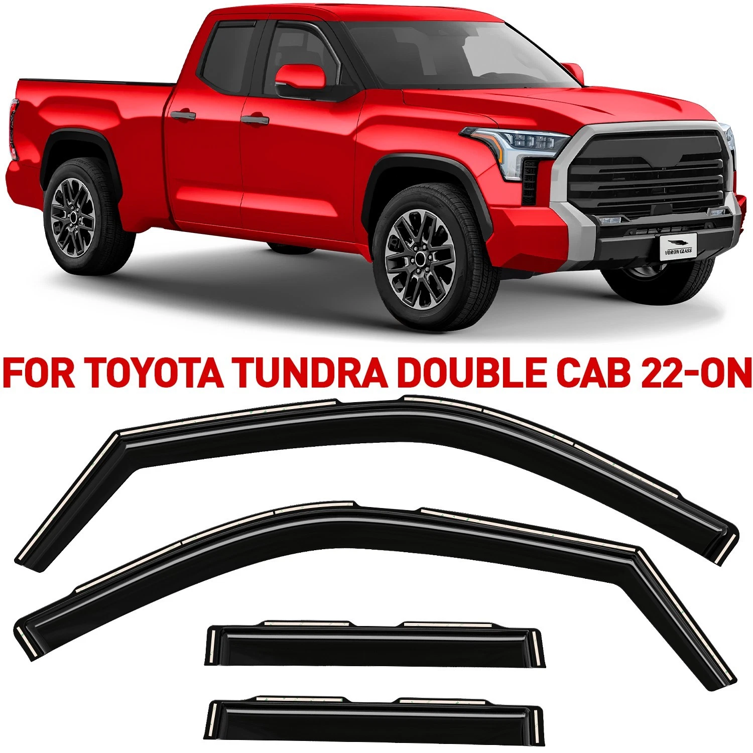 Rain Guards Vent Visors Shade for 2022-2026 Toyota Tundra Double Cab