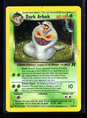 Dark Arbok (2) Unlimited Holo Holo Rare Team Rocket 02/82 HP