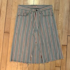 RARE Kapital Cotton Striped Midi Skirt Japan Designer Size 29 Women's