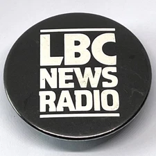 Vintage LBC News Radio Station London Broadcasting Company Pin Button Badge