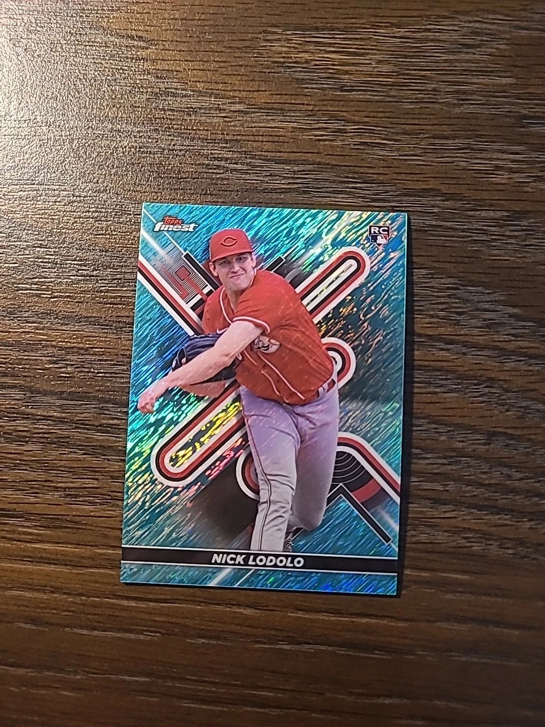 NICK LODOLO 2022 Topps Finest Aqua Shimmer Refractor /175 Cincinnati Reds RC #60