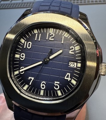 Custom 40mm  Aqua  Style Blue Dial Mod Watch w/ NH35 Automatic