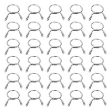 30Pcs 11mm ID 12.3mm OD Fuel Line Hose Clips Spring Clips Clamps Silver