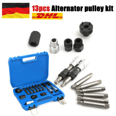 13tlg Lichtmaschine Arretier Werkzeug Generator Freilauf Steckschlüssel Satz DHL