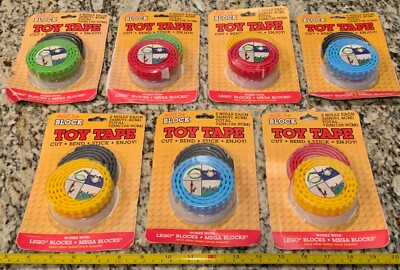 Toy Tape 14 Rolls Lot 7 Packs Hold Lego & Mega Blocks Sets 36  Cut & Bend New