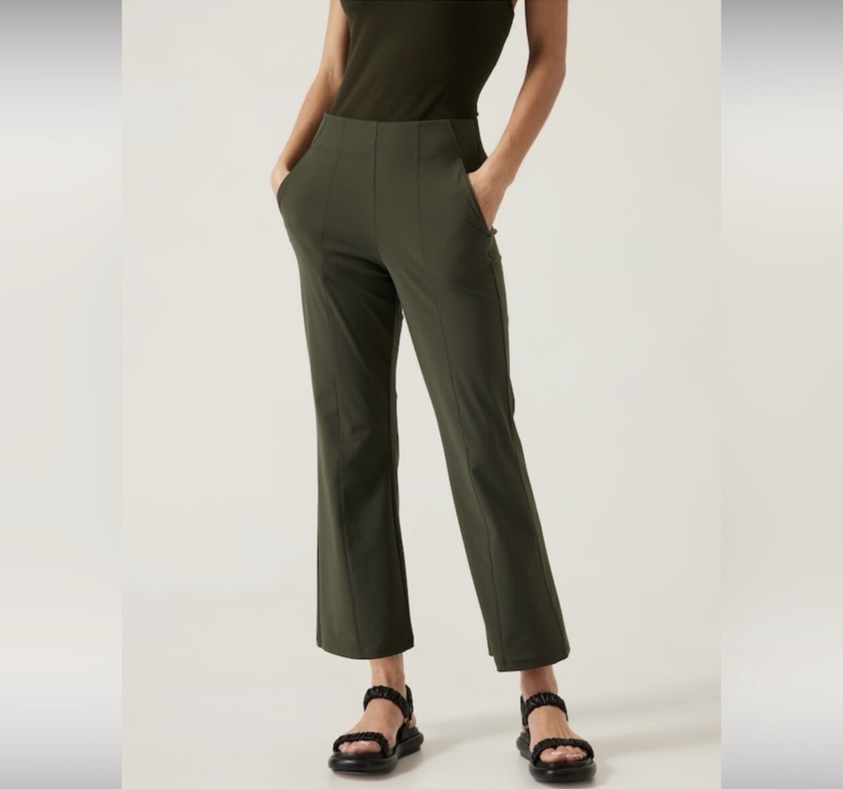 Athleta Cosmic Kick Flare Pant size Aspen Olive #981485 - Main Image