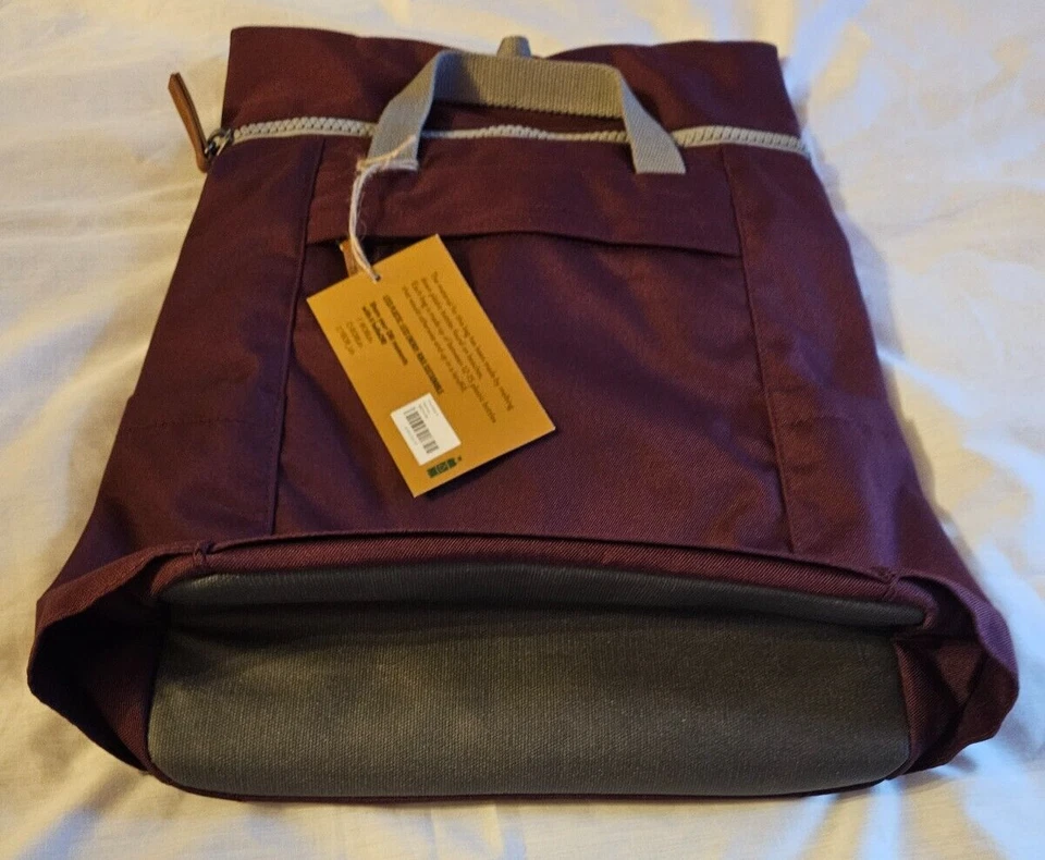 Bolso/mochila de lona reciclada Ori London Company rojo Siena capacidad 14 litros Foto 3 de 4