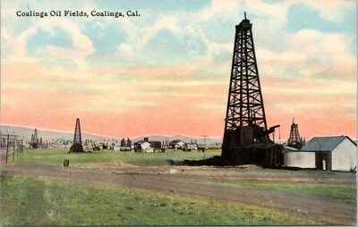 Postcard CA Coalinga - Coalinga Oil Fields