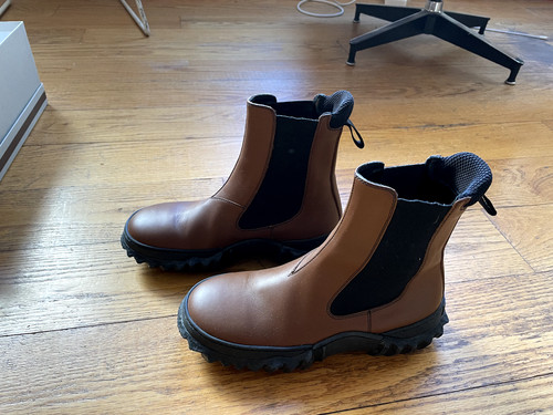 MARNI Brown chunky sole leather Chelsea ankle boots Size 8/ 38 AUTHENTIC, NEW