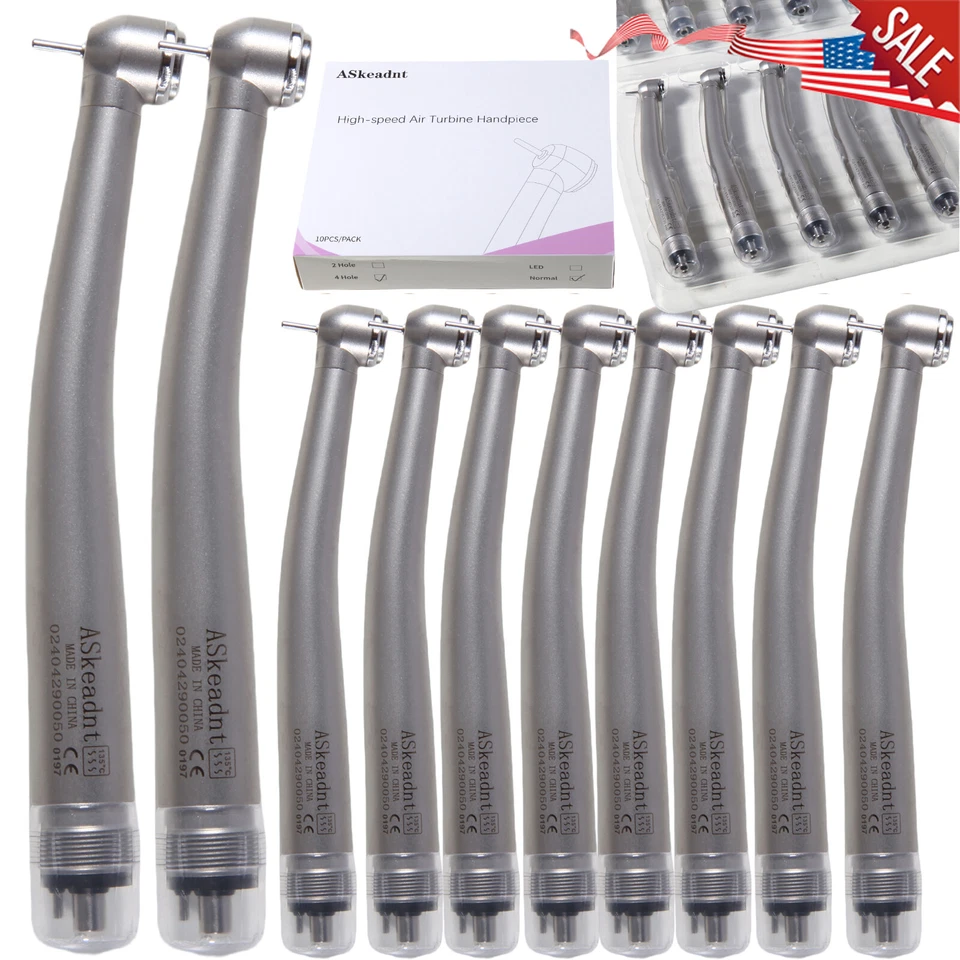 10 PCS Dental High Speed Handpiece Push Button Turbine 4 Hole NSK Pana Max Style - Image 2 of 4