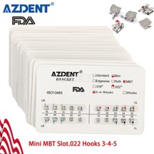 AZDENT Brackets de Ortodoncia Dental Brackets Metal Mini MBT 022 Ganchos Base de Malla 345