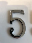 Unused metal Silver coloured number 5