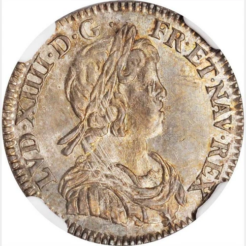 1644 A France 1/12 Ecu Rose NGC MS 62. KM-140.1