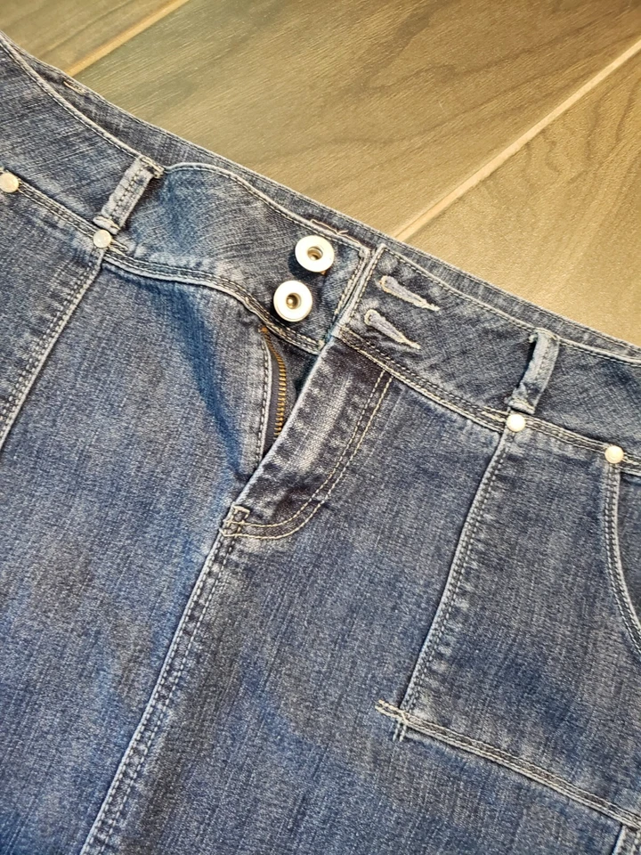 Falda vaquera azul Baccini midi lavado medio talla 12 para mujer Foto 2 de 4