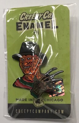 FREDDY KRUEGER DEADLY DREAM CRASHER RARE NEW CREEPY CO BOBBLE ACTION ENAMEL PIN