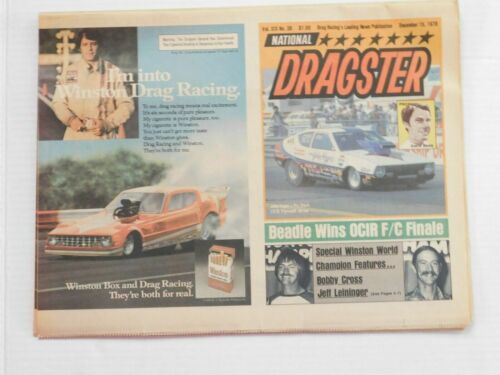National Dragster Vol. XIX No. 38 Dec. 15 1978 No Address Label Very Good + - Picture 1 of 2