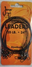 6 Black Coated Wire Leaders 20 LB. 24 Inch