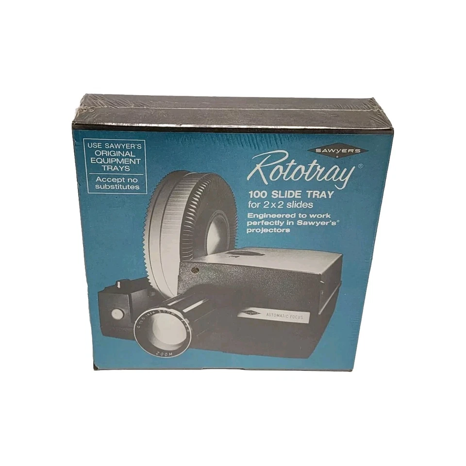 Nuevo de Lote Antiguo Aserraderos Rototray 100 Bandeja Deslizante 2x2 Diapositivas Proyector Sellado de Fábrica Foto 2 de 4