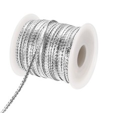 100m Hair Strings for Braids Polyester Metallic Hair Braiding String Silver Tone