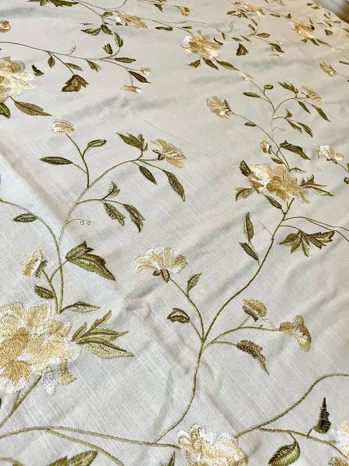 Juego de 8 cenefas de cortina croscill flores amarillas bordadas florales - ¡Excelente! Foto 2 de 4