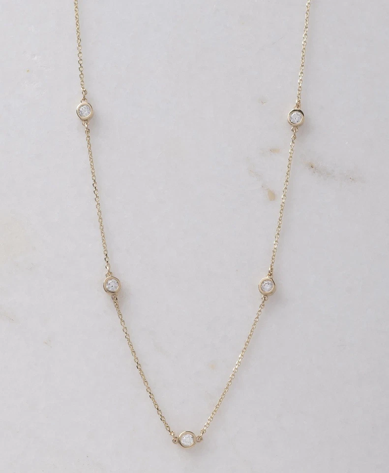 Ожерелье с безелем огранка золото 14 карат