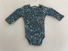 Carter's Baby Girls Allover Floral Lace 100 Cotton Long Sleeve Bodysuit Teal 3M