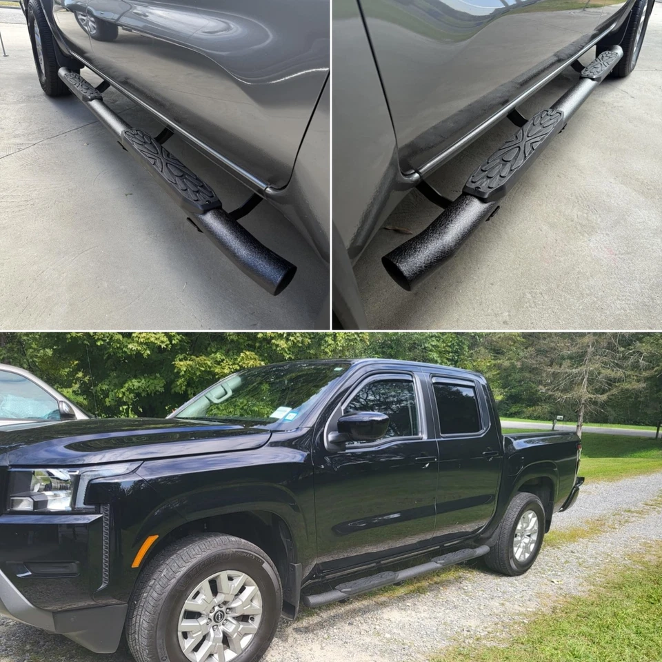 FOR 05-26 NISSAN Frontier Crew Cab Side Step Curved Running Board Nerf Bar BLK Foto 2 de 4